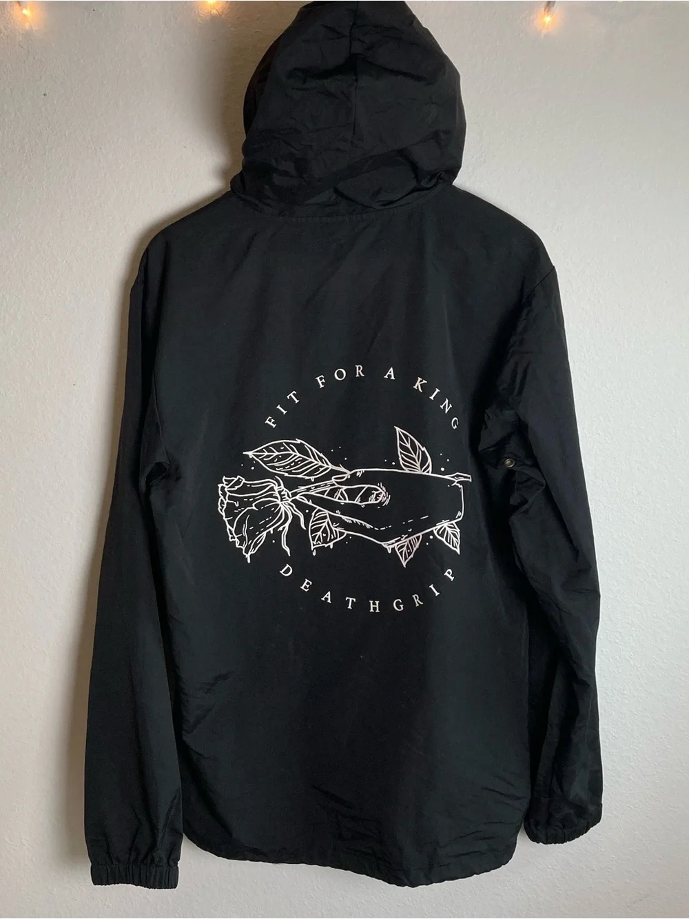 Fit For A King Deathgrip Windbreaker Size M with Hood And Metal Buttons Rock
